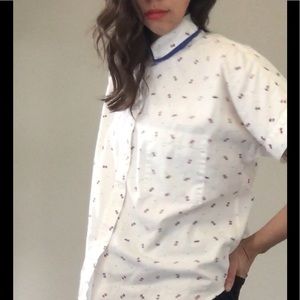 Vintage print boyfriend shirt